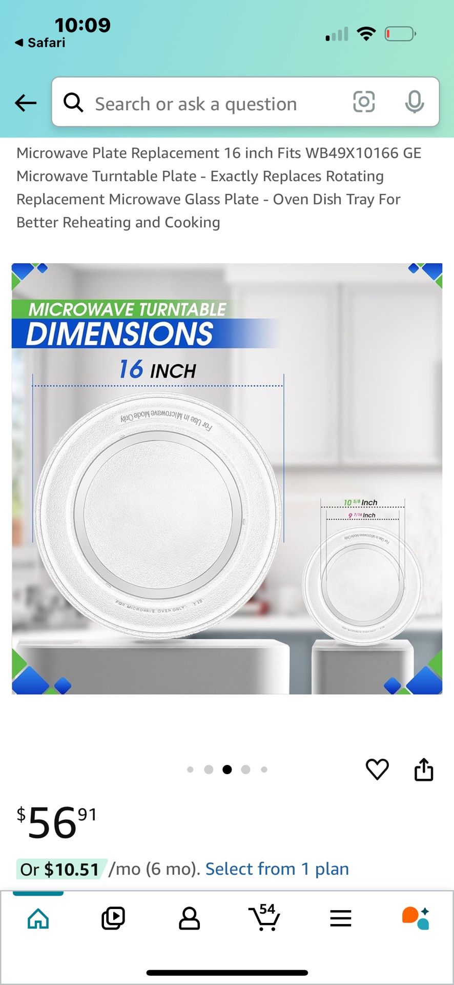 Microwave Plate 16 Inches NEW