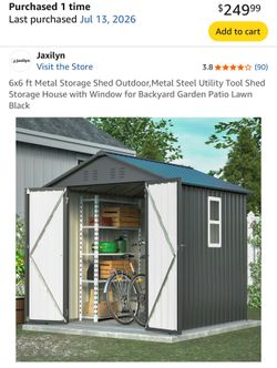 6x6 ft Metal Storage Shed