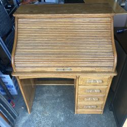 Roll Top Desk, Oak, Decent Shape, Circa 1960, Delivery