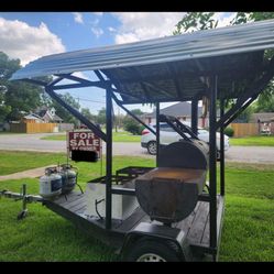 Bbq Pit With Two Burners Propane Ready And Trailer 
