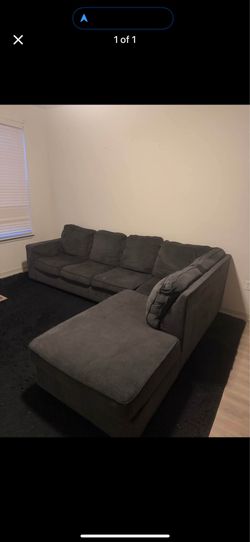 Gray sectional couch