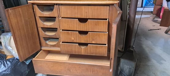 Mid-Century Teak Wood Dresser with Drawers