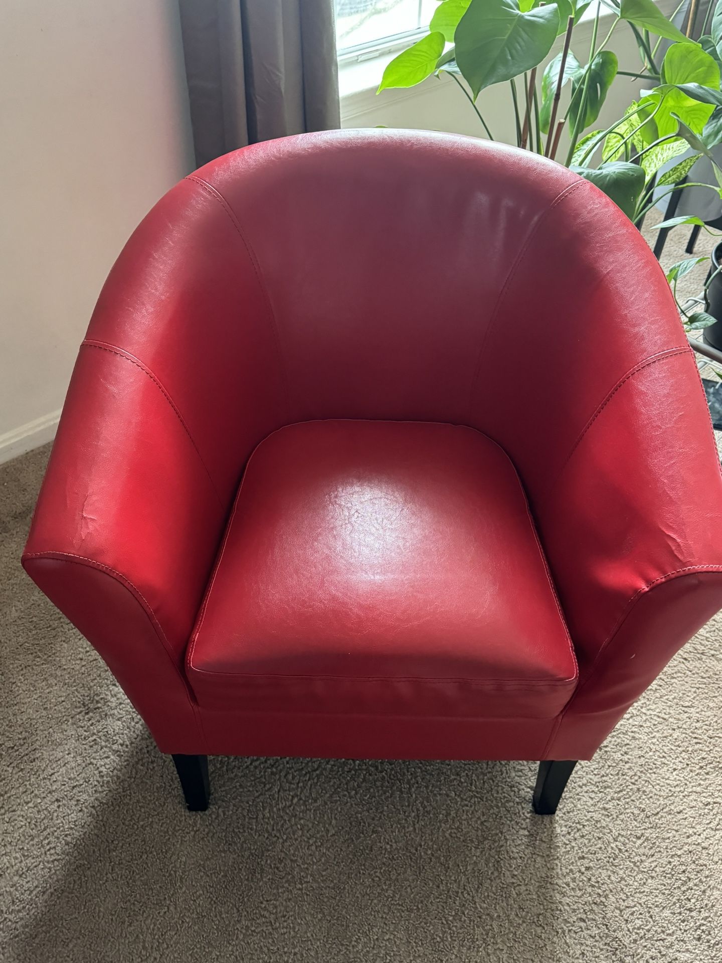 Pu Leather Barrel Chair