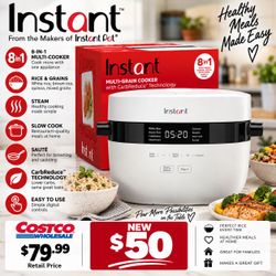 Instant 8-in-1 Multi-Grain Cooker with CarbReduce Technology