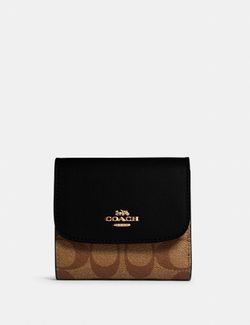 Coach Small Wallet In Signature Canvas