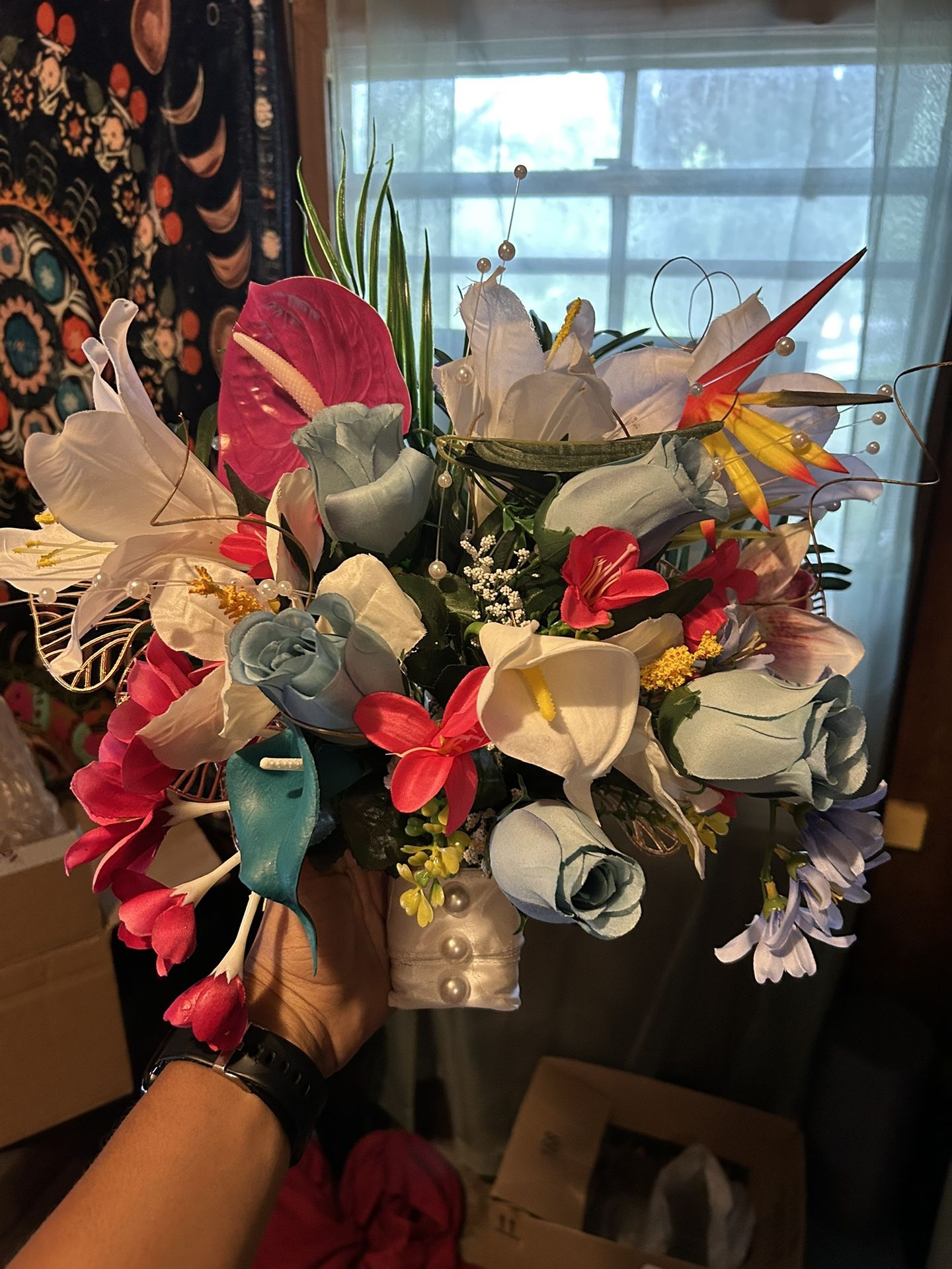 Tropical bridal Bouquets And Boutonnières