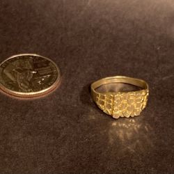 10K Solid Gold Nugget Ring – Real Gold – Verified