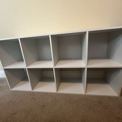 11" 8 Cube Organizer Shelf White
