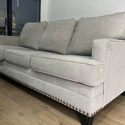  Light grey 85in sofa With Pillows