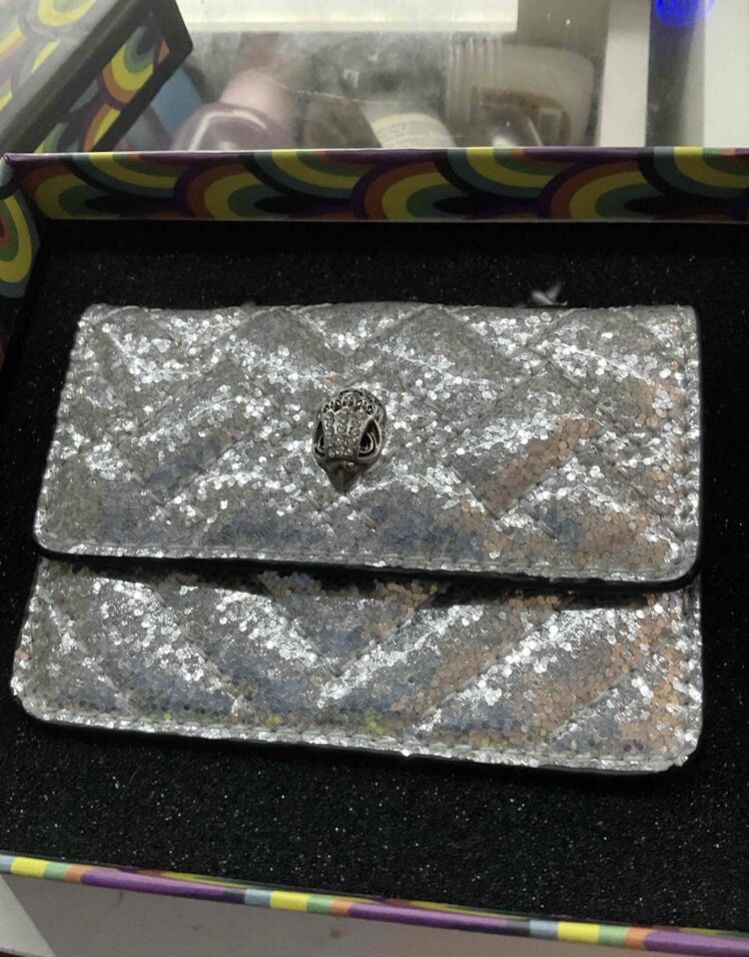 sliver sparkly kg crossbody