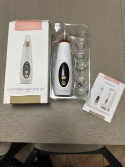 New, LUX SKIN Microdermabrasion Kit w/6 Suction Head Attachments