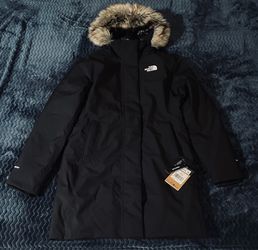 The North Face Womens Arctic Parka 600-Down Winter Jacket Hooded - Black NWT