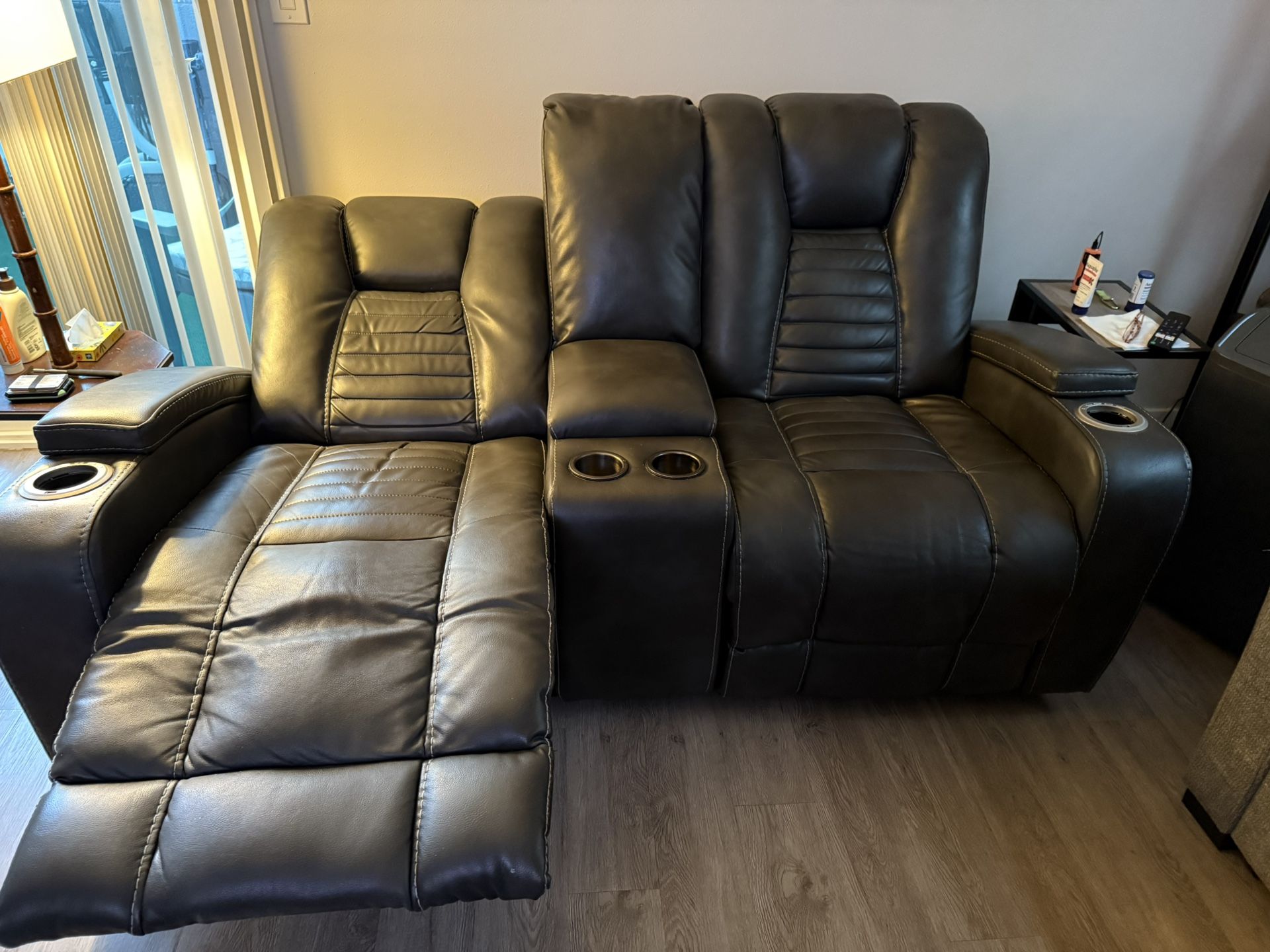 2 Chair Leather Recliner
