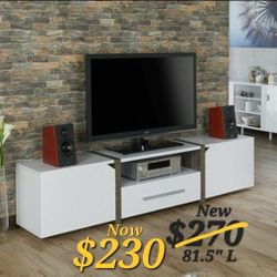 White 81.5" Tv Stand 