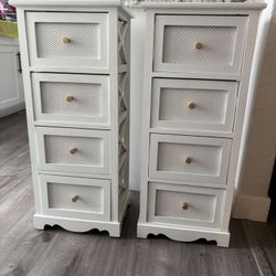 Side Drawers White/Gold