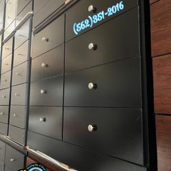 Black Eight Drawer Dresser With Rails New Chest Cajonera Comoda Bonita 