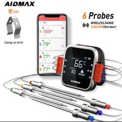 AidMax WR01 Digital Wireless BBQ Meat Thermometer Grill Oven Thermomet With Stainless Steel Probe Cooking Kitchen Thermometer