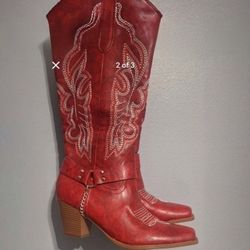 Red Western Boots – Women’s Size 9.5 – Great Condition