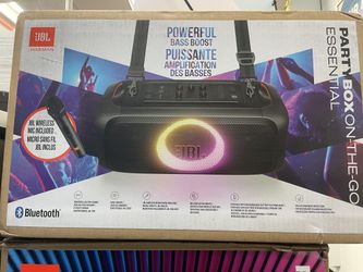 🔊 JBL PartyBox On-The-Go Essential Portable Wireless Party Speaker with Wireless Microphone – Bla- Pay $5 to take it home same day - No Credit Needed