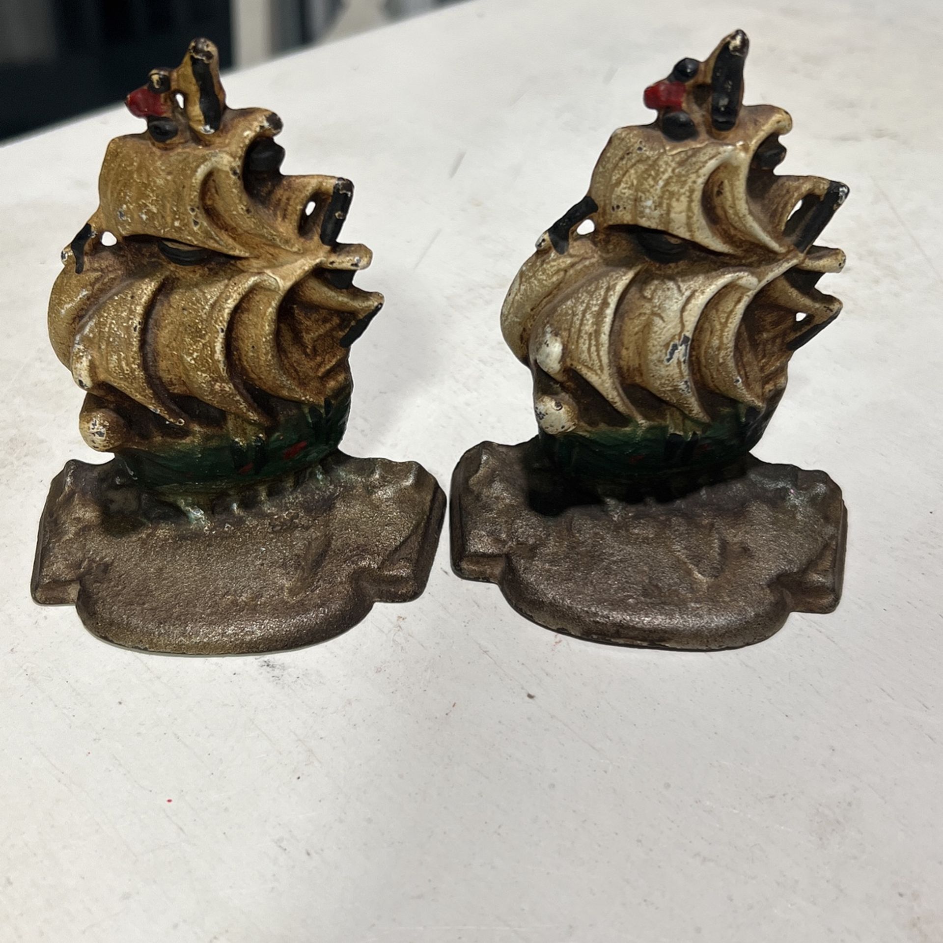 Pair Of Cast Iron Ship Bookends