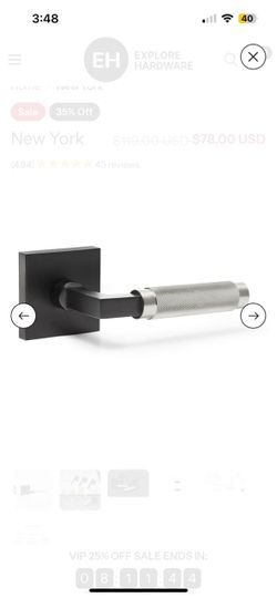 Explore Hardware Soho Solid Brass Privacy Door Lever – Matte Black Locking Handle for Bedroom or Bathroom Doors