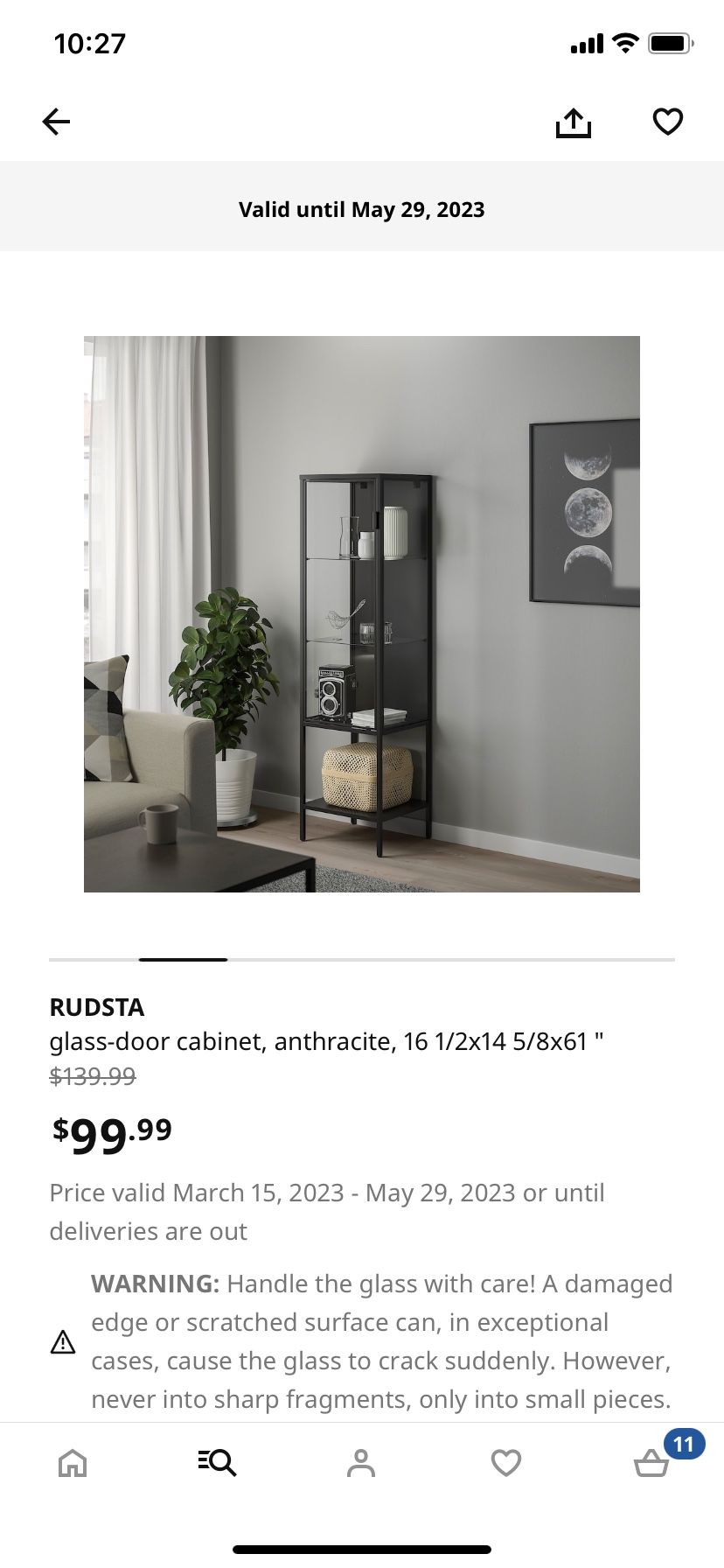 IKEA Rudsta Glass-door Cabinet
