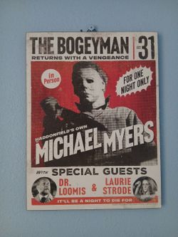 Michael myers poster halloween wood wall art