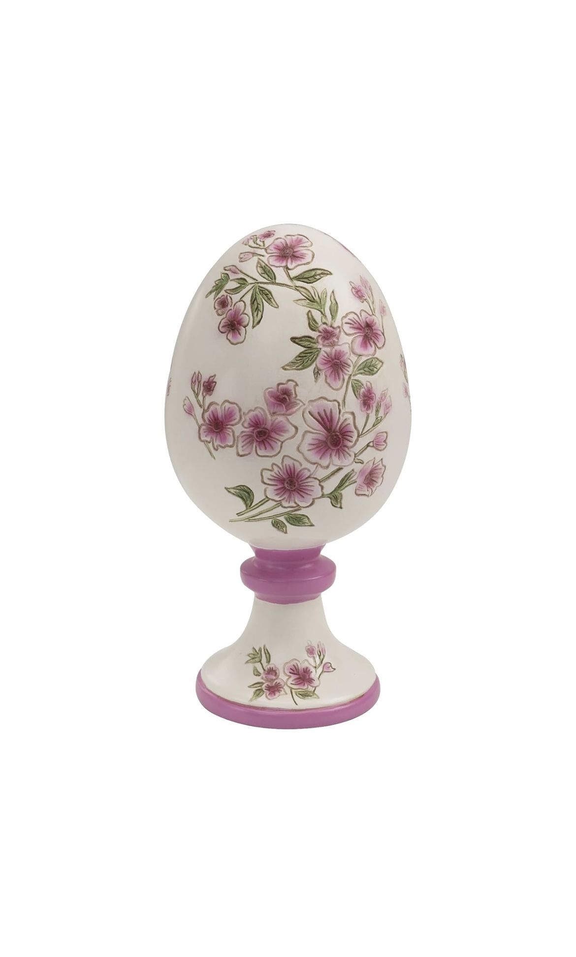 New Open Box 9.8 Inches Flower Centerpiece Table Decorations, Resin Round Egg Statue Floral Picture, Circle Desk Mantel Rustic Decor for Home