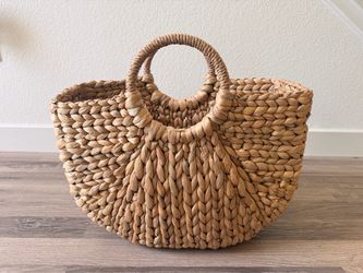 Woven Water Hyacinth Basket Bag