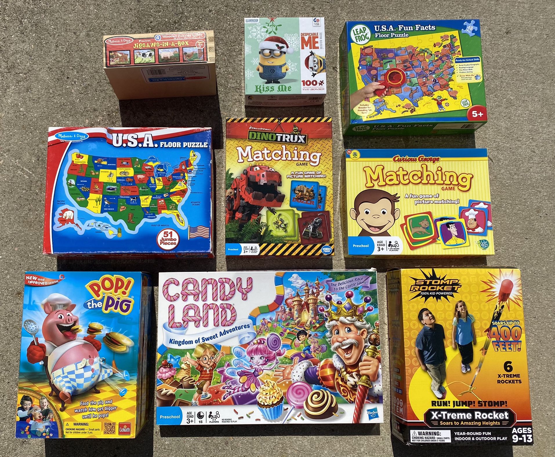 Assortment of Kids Board Games and Puzzles