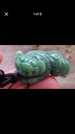 Certificate JADEITE Jade Green lucky Tiger Pendant