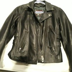 Leather motorcycle jacket womens size small