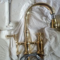 Polished Brass  Kitchen pull Down Faucet