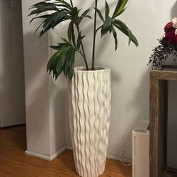 Planter With Faux Plant