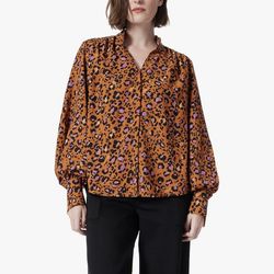 DEE OCLEPPO Women's Jane Long Sleeve Button Front Blouse Standard size xl only