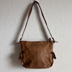 Vintage Fossil Women's Classic Hobo Shoulder Bag Brown Leather