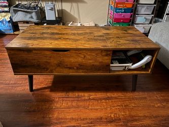 Rustic Wood Lift-Top Coffee Table with Storage