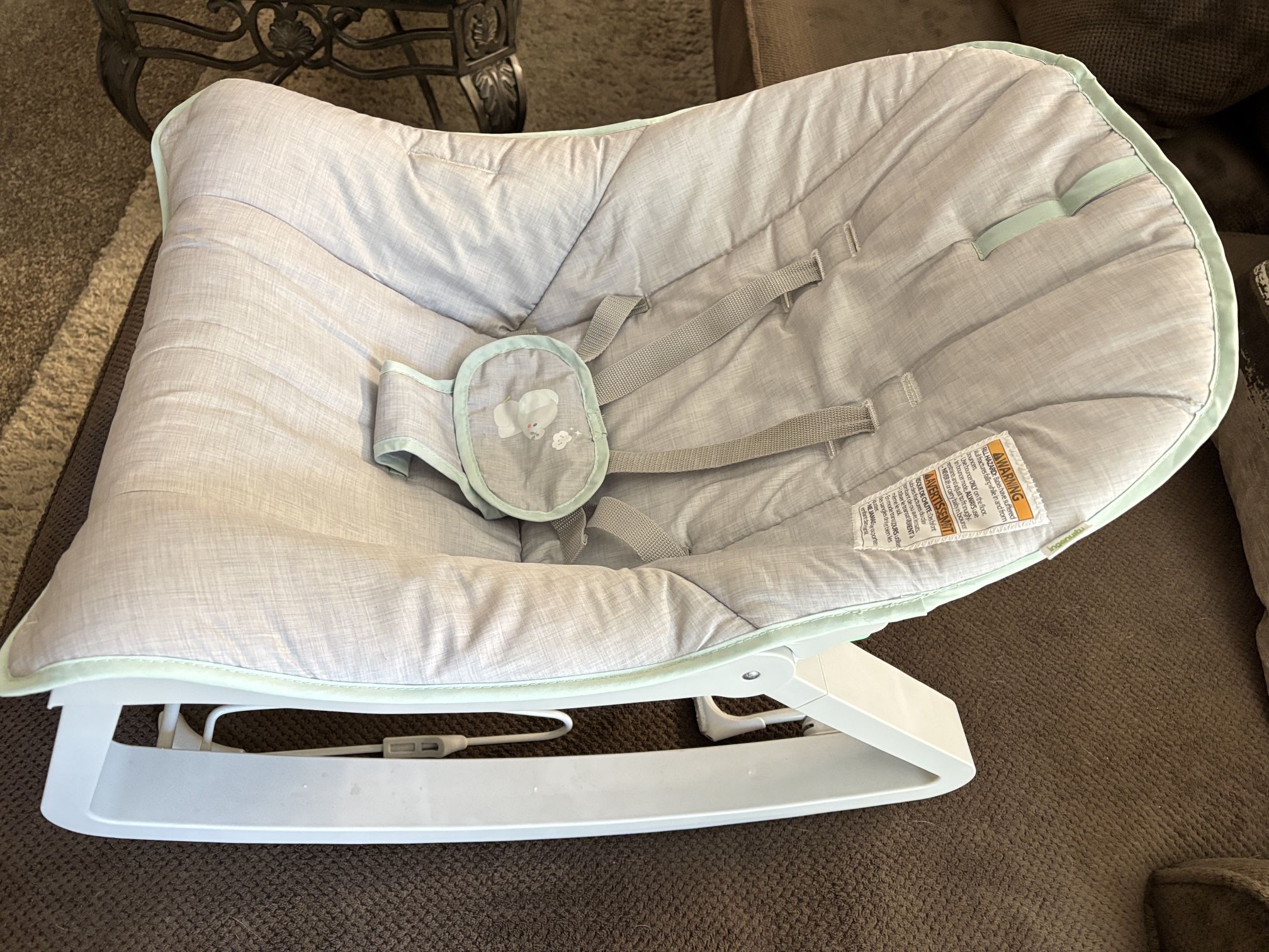 Baby Vibrating Bouncer Gray/Light Green
