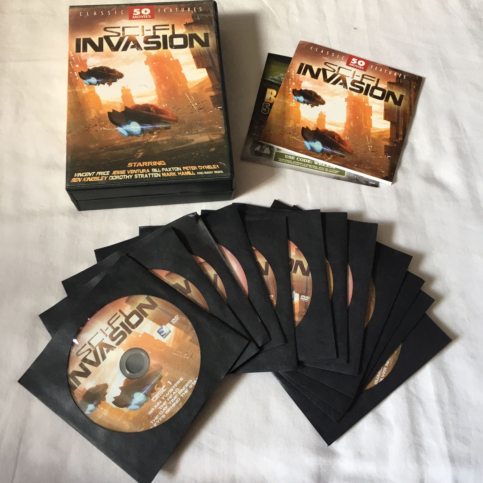 SCI-FI INVASION 50 MOVIES DVD SET ••• Buy $30 Get $5 OFF •• See HUGE RARE & OOP DVD Collection Here