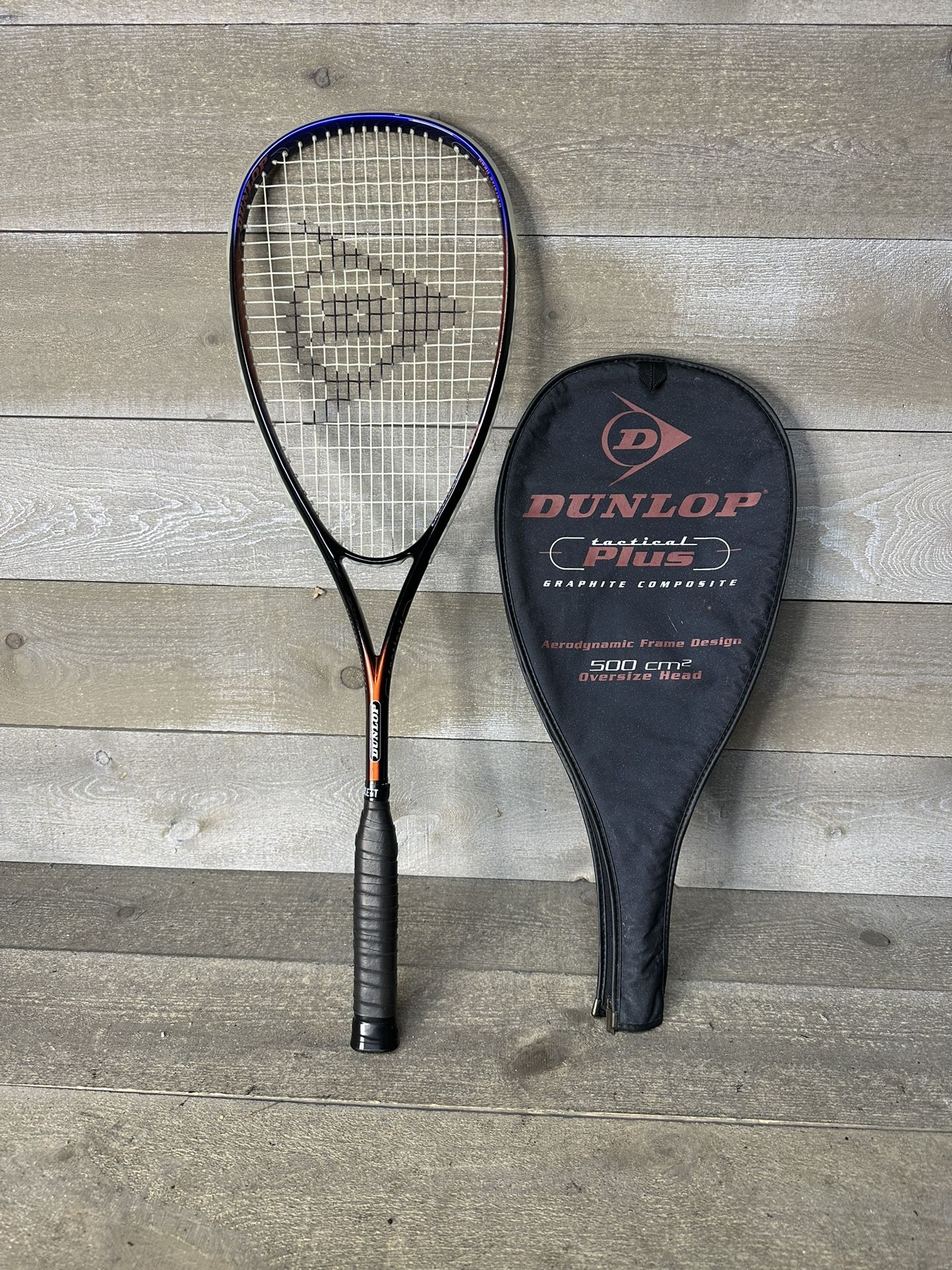Dunlop Tactical Plus Squash Racquet Racket 500cm Oversize 190g With Head Cover