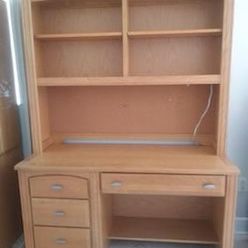 REAL Wood Desk with Hutch In 