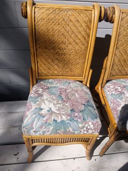 4 BOHO Natural Rattan Dining Chairs