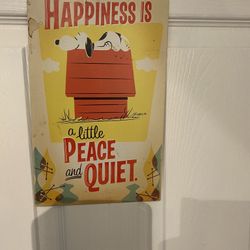 Peanuts Snoopy Metal Sign