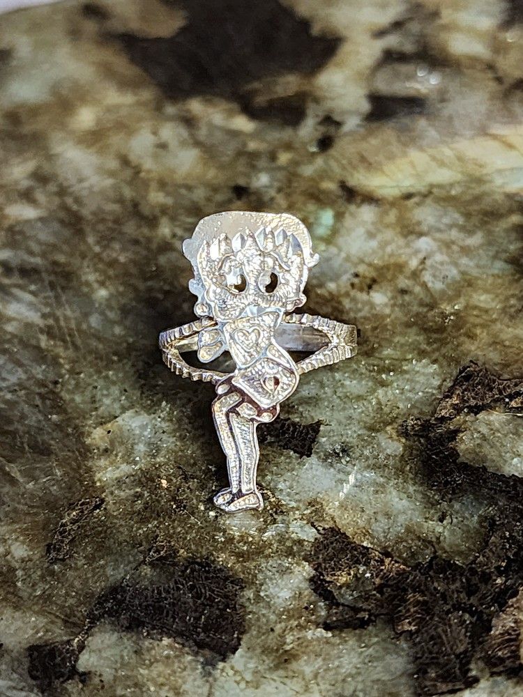 Sterling Silver Betty Boop Ring Size 5