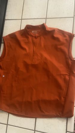 Women orange tech scrubs set M