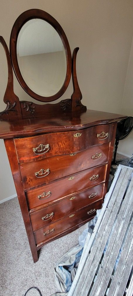 Antique Dresser With Mirror