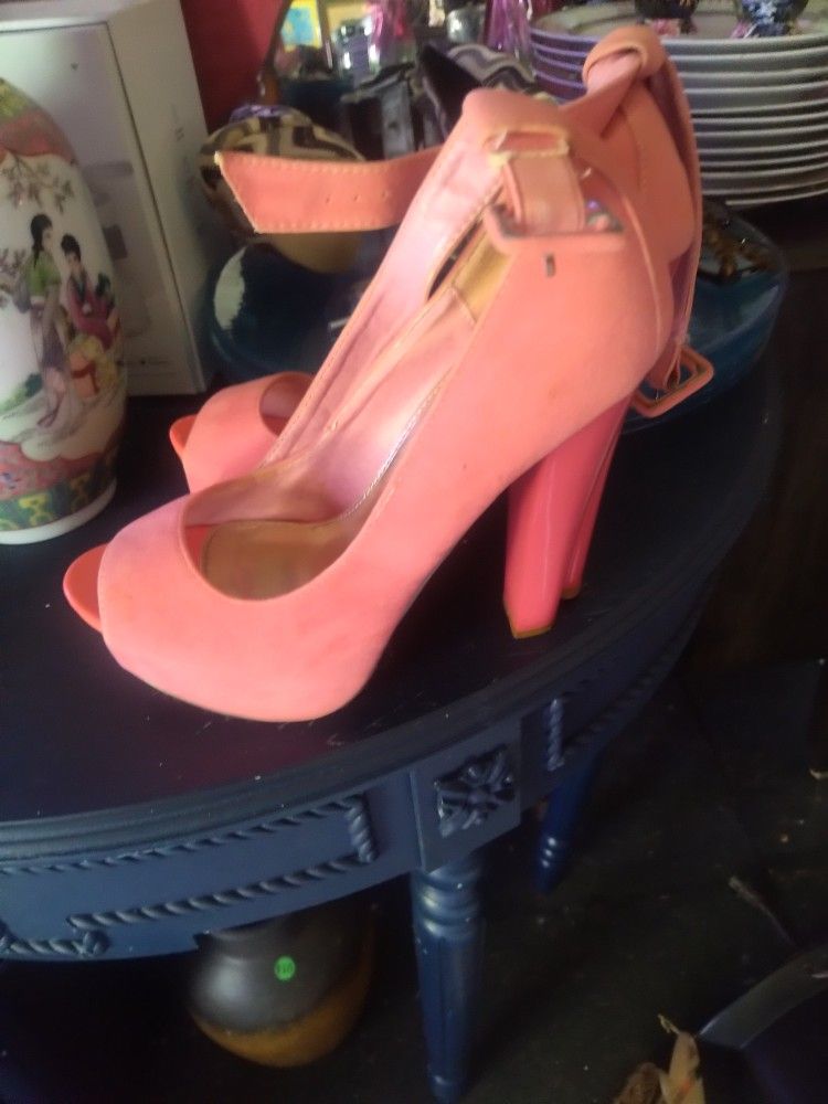 Pink Stiletto Shoes Size 6