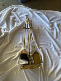 Brass Fireplace tools!
