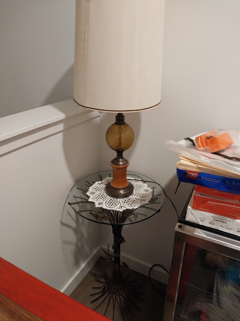 Beautiful Vintage Amber Lamp