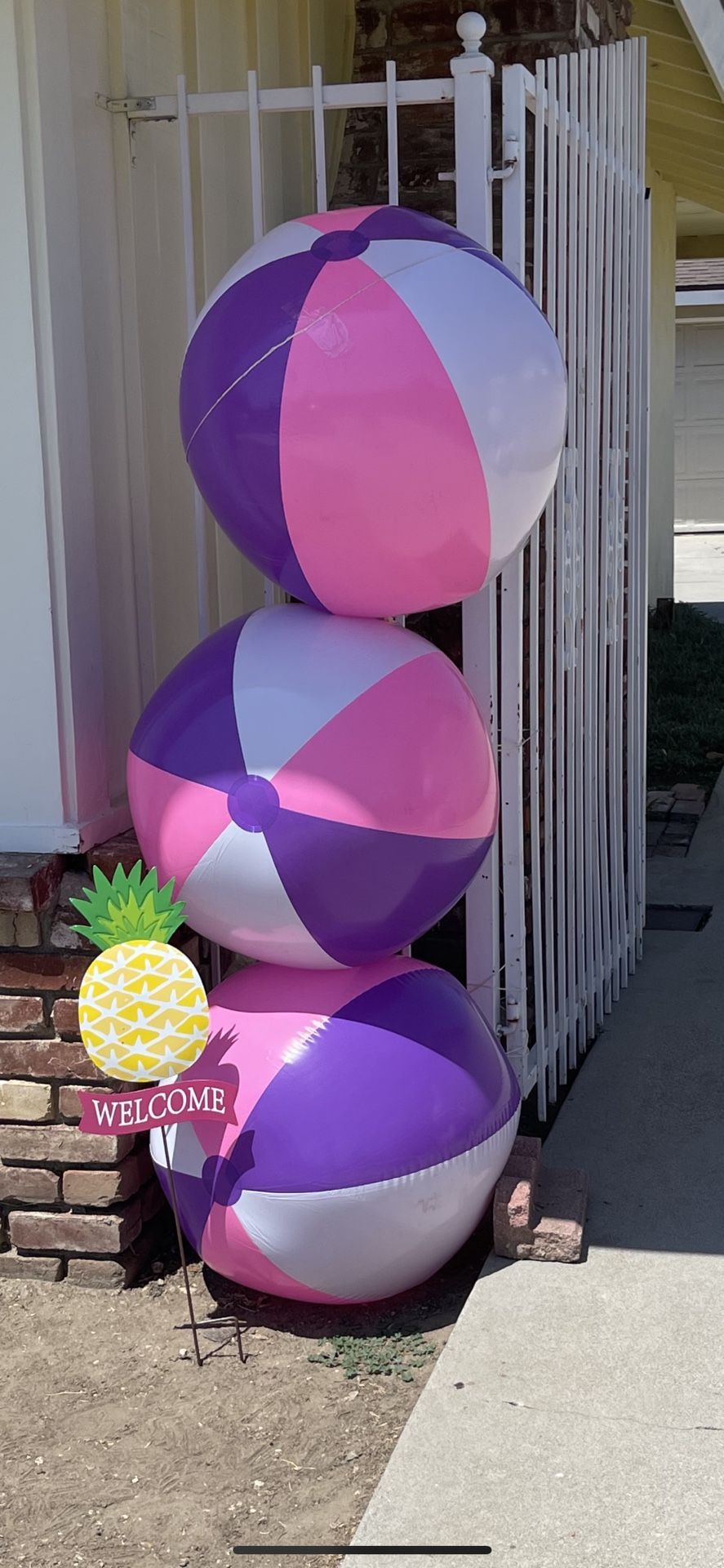 Large Pink, Purple And White Beach Ball